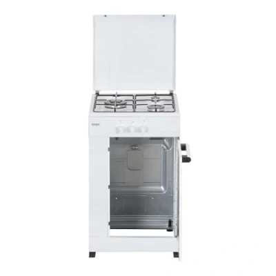 Imagen de Svan Cocina de Gas Butano Blanco SKG3500PB. 3 Zonas Cocinado, Quemador WOK triple llama, Compartimento Bombona, Kit Conversión Natural, Acabado en Esmalte