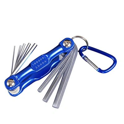 Imagen de YUYU Juego de llaves Allen plegables Destornillador hexagonal Torx métrico y en pulgadas interno 8 piezas