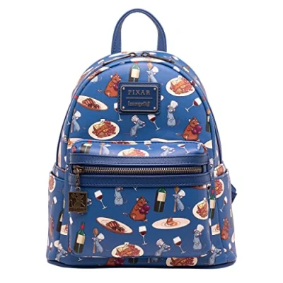 Imagen de Loungefly Disney Pixar Ratatouille Remy and Emile Allover Print Women&#039;s Double Strap Shoulder Bag Purse