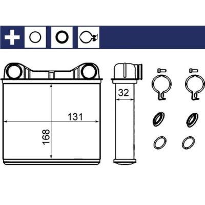 Imagen de MAHLE ORIGINAL AH 238 000S Radiador de Calefaccion con accesorios junta anular, tornillos, elemento tensor