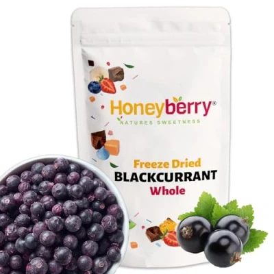 Imagen de Grosella negra liofilizada entera (250 g) sin azúcar añadida, 100% natural, gluten, apto para veganos