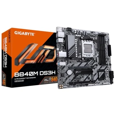 Imagen de GIGABYTE B840M DS3H Placa Base Procesadores AMD Ryzen 9000, VRM de 8+2+2 Fases, hasta 8200 MHz DDR5, 2xPCIe 4.0 M.2, LAN 2.5GbE, USB 3.2 Gen 1