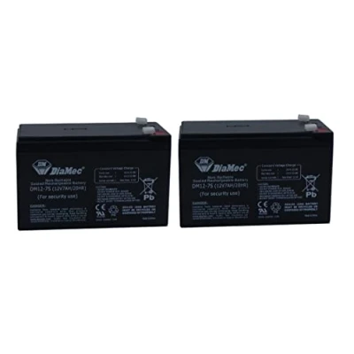 Imagen de Diamec Batería Plomo AGM 12v 7Ah F1 para Seguridad x2 Unidades