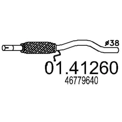 Imagen de MTS 01.41260 Tubo de escape 790 delante para silenciador intermedio FIAT: Seicento / 600 Hatchback