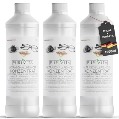 Imagen de PURIVITA Líquido para Limpiador Ultrasonidos baño ultrasónico, plata, gafas, dentaduras postizas, joyas Ultrasónico 3000ml