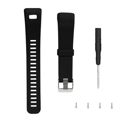 Imagen de WEINISITE Correa para Garmin Vivosmart HR+, Ajustables Silicona Reemplazo Pulsera HR Plus (Negro)