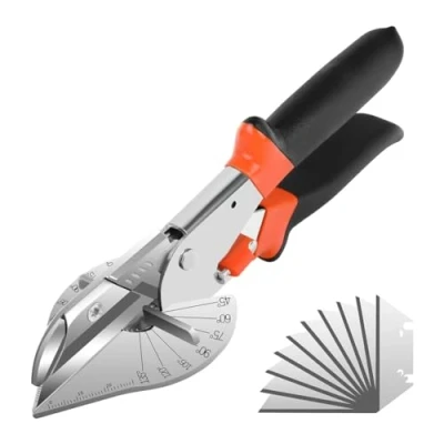 Imagen de Begchy tijeras de inglete, 45 a 135 grados, cortadora multiangular, sellado para cortar madera blanda, incluye 10 cuchillas repuesto