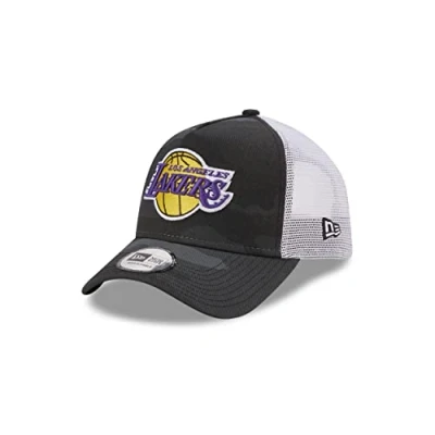 Imagen de New Era Los Angeles Lakers NBA Truckerkappe Camouflage Basketball Cap verstellbar Snapback Mesh Schwarz One Size