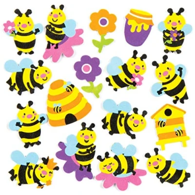 Imagen de Baker Ross AC812 Pegatinas de Espuma en Forma Abeja (Pack 120) Que los Niños Pueden Usar para Decorar y Adornar Collages Veraniegos, Tarjetas Manualidades