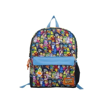 Imagen de CyP Brands Stumble Guys,Mochila, Mochila escolar, Adaptable a carro, Backpack, Multicolor, Producto Oficial