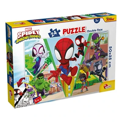 Imagen de LISCIANI infantil para colorear, color puzzle doble cara 24 piezas spidey let&#039;s challenge (47227)