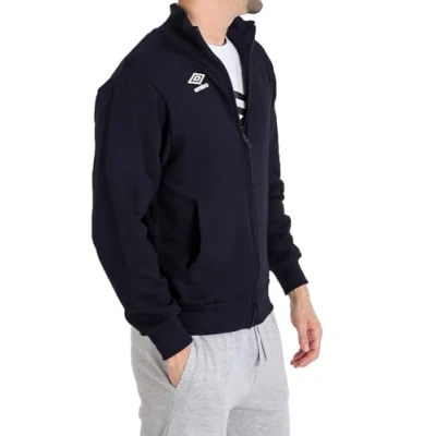 Imagen de Umbro sudadera de algodón ligero con cremallera completa para hombre, sin capucha, chándal algodón, deportiva, casa, gimnasio, correr, tiempo libre, turquesa, S