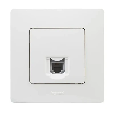 Imagen de Legrand 396442 Toma para teléfono RJ11 de la gama Niloé monoblock, mecanismo completo, color blanco