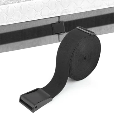 Imagen de Wenrescry Sujetadores de Sábanas Ajustables, Juego 8 Piezas, Cuñas para Unir Colchones, Ideal Sujetar Bajeras, Negro