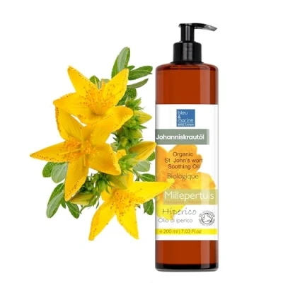 Imagen de Hiperico, Masaje Relajante, Aceite Hierba San Juan Concentrado, Forte, 100% Puro, Corporal, Cicatrices, Estrias, Embarazo, Cabello 200 ml
