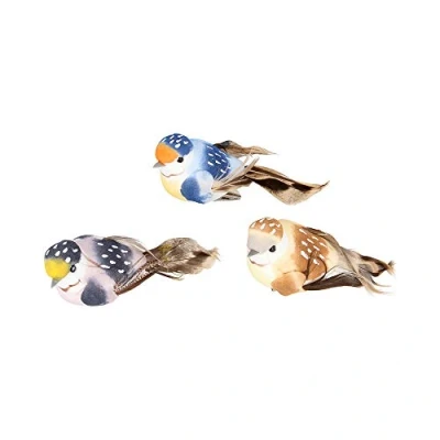 Imagen de Artémio Pájaro Decorativo sobre Pinza (10 x 4,5 4 cm, 3 Unidades), Multicolor