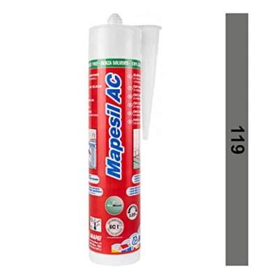 Imagen de Mapesil Sellador de silicona resistente al moho London Grey 119 (gris Londres)