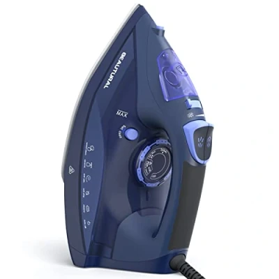 Imagen de BEAUTURAL Plancha de Vapor 2600W Suela Cerámica, Tanque 350ml,Cable 1,9m, AUTO Limpieza, Apagado Automático, azul
