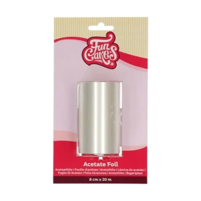 Imagen de FunCakes Acetate Foil: Foodsafe, Suitable For Chocolate, Making Cheesecake And Bavarois, 8 cm x 20 m