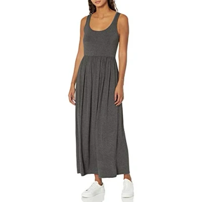 Imagen de Amazon Essentials Vestido Largo sin Mangas y con Cintura (Talla Grande Disponible) Mujer, Carbón Mezcla, M