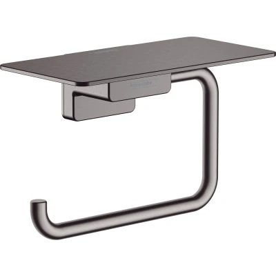 Imagen de hansgrohe AddStoris Portarrollos con repisa, cromo negro cepillado, 41772340