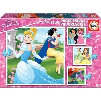Imagen de Educa Princesas Disney Conjunto de Puzzles Progresivos, Multicolor