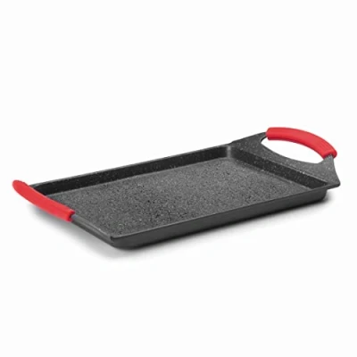 Imagen de Lacor 24135 Plancha Grill Lisa Eco Piedra 33 x 25 cm Negro, Aluminio, 34
