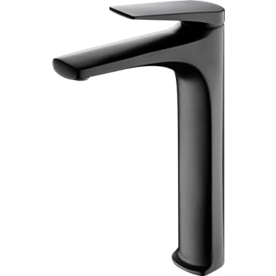 Imagen de MICE Grifo Monomando con caño alto para lavabo fabricado en latón lavamanos Griferia Alta de (Negro Mate)