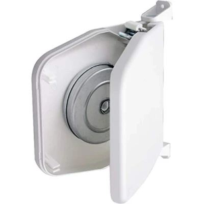 Imagen de Schellenberg 50157 Enrollador atornillado de cinta abatible y plegable para montaje en pared, color blanco