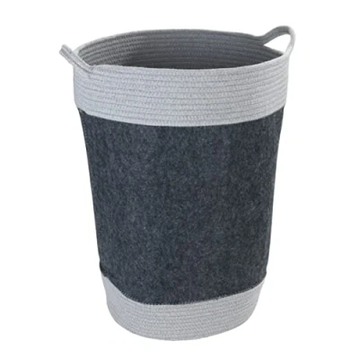 Imagen de Wenko Cesto de Fieltro para la Ropa BEA, Cesta con Dos Asas y 75 L Volumen, poliéster Reciclado Color Gris Mimbre Claro, Dejar Sucia, Ø 38 x 55 cm
