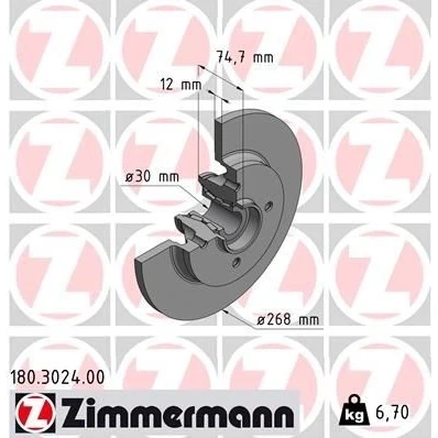 Imagen de ZIMMERMANN Disco de freno CITROËN: C4 I Grand Picasso, Berlingo II, Picasso 1, PEUGEOT: Partner II Tepee, 3008 I, 5008 DS: DS 5 Hatchback