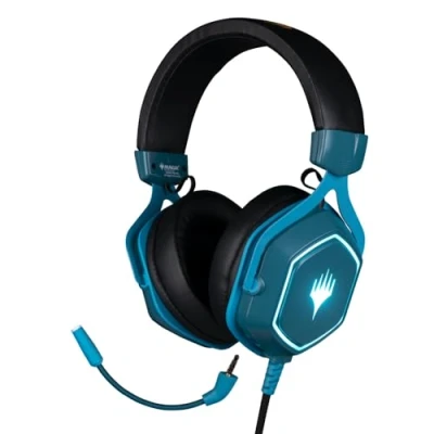 Imagen de Konix Magic The Gathering Auriculares gaming con Cable para PC Altavoces de 50 mm Micrófono extraíble USB 2 m Retroiluminación Azul