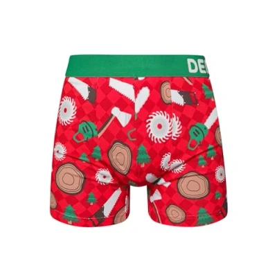 Imagen de Dedoles Calzoncillos Hombre y Chico Ropa Interior Algodón Boxer Muchos diseños Divertidos Dinosaurios Hockey Patos, Color: Rojo, diseño: Leñador (bóxers Ajustados), tamaño: S