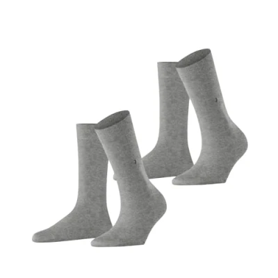 Imagen de Burlington Everyday 2 Pack W SO algodón unicolor pares, Calcetines Mujer, Gris (Light Grey 3401), 36 41
