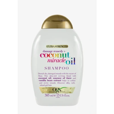 Imagen de OGX Champú Reparador sin Sulfatos ni Parabenos para Pelo Dañado, Coconut Miracle Oil, 385 ml