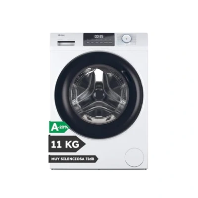 Imagen de Haier I Pro Series 1 HW110 BP14929A S Lavadora Carga Frontal 11KG, Función Vapor, 15 Programas, Antibacterias, Motor Inverter, Display Digital, 1400 RPM, Inicio Diferido, Detector de KG, Blanco