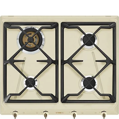 Imagen de SMEG SRV864POGH Placa de Gas Colonial, Hierro Fundido, Cream (Brass knobs)