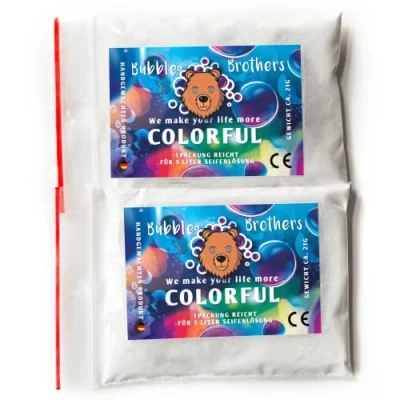 Imagen de Bubble Brothers Magic Powder 2 x 5 litros solución de Burbujas Grandes jabón Gigante, líquido Extra Fuerte 10 Mezcla (2 litros)