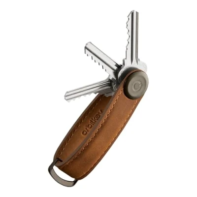 Imagen de Orbitkey Crazy Horse Organizador de llaves cuero Perfil silencioso Puede contener hasta 7 llaves, Avellana, talla única, moderna, Taille unique, Moderno