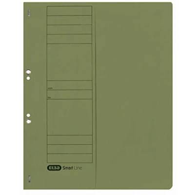 Imagen de Elba 21421GN Carpetas perforadas para archivar (250 g/m², cartón de manila, capacidad 200 hojas DIN A4, semitapa delantera 50 artículos), color verde