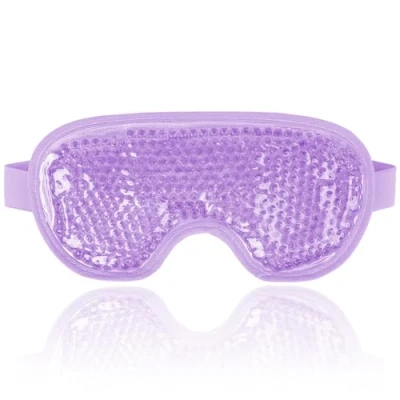 Imagen de NEWGO Máscara de Gel para Ojos Reutilizable Antifaz Fríos Relajante Hinchados, migrañas, secos, orzuelos, Blefartitis, ojeras, hinchazón y más Morado