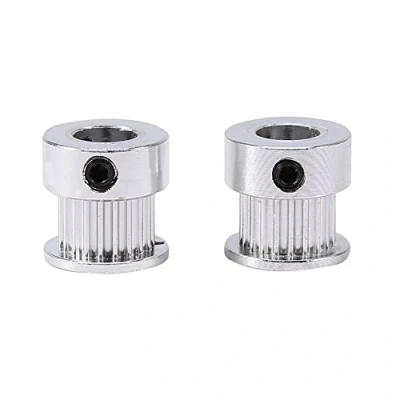 Imagen de 2 piezas GT2 Polea de Sincronización, 20 Dientes 8 mm Diámetro Correa distribución Aluminio para Impresora 3D Dentada