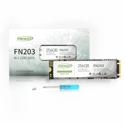 Imagen de Fikwot FN203 256GB M.2 SATA SSD SLC Cache 3D NAND TLC III 6Gb/s 2280 NGFF Unidad Interno de Estado sólido, hasta 550MB/s, Compatible con Ultrabooks, Tabletas y Mini PCs