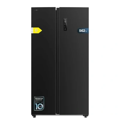 Imagen de Cecotec Frigorífico americanos Bolero CoolMarket SBS 562 Dark D. Compresor Inverter Plus Americano Side By Inox Oscuro 177X91.2Cm, 562L, No Frost, Multiairflow, Clase D, Fast Cooling
