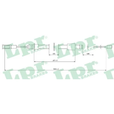 Imagen de LPR C0101B Cable de Freno Mano 1840/475 Discos CITROËN: C5 I Familiar, Hatchback, II Familiar