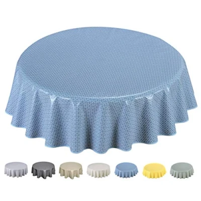 Imagen de Home Direct Mantel de Hule, Redondo 140 cm, Gris Azulado