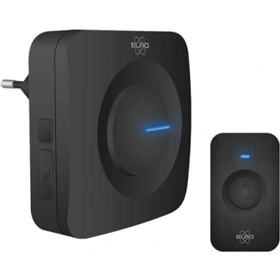 Imagen de ELRO DB3000 Juego de Timbre Inalámbrico Receptor con Enchufe Plug In Sin Pilas Negro