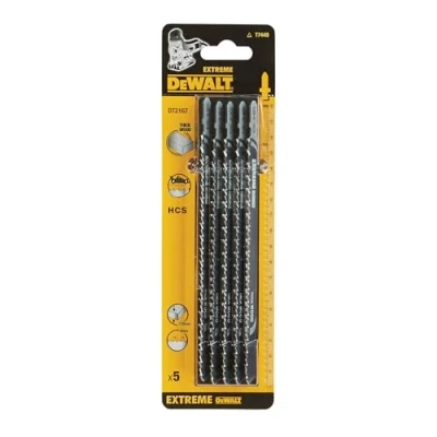 Imagen de DeWalt DT2167 QZ Hoja de Sierra calar HCS, Longitud: 180mm, Paso Diente: 4mm, para Cortes Gruesos y rápidos en Madera construcción hasta 120mm Espesor, 0 W, V