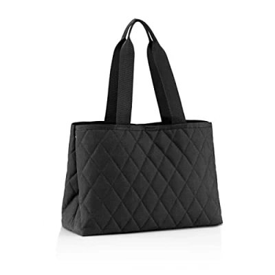 Imagen de reisenthel classic shopper L rhombus black Amplia bolsa De la compra y elegante bolso mano en uno material hidrófugo