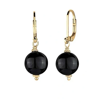 Imagen de InfantilElli Pendientes para mujer, plata de 925,5 piedra ónice, negro 0302831815